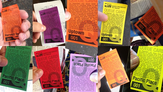 Pass holders are issued queue cards to hold their place in line; these are from when I was first.