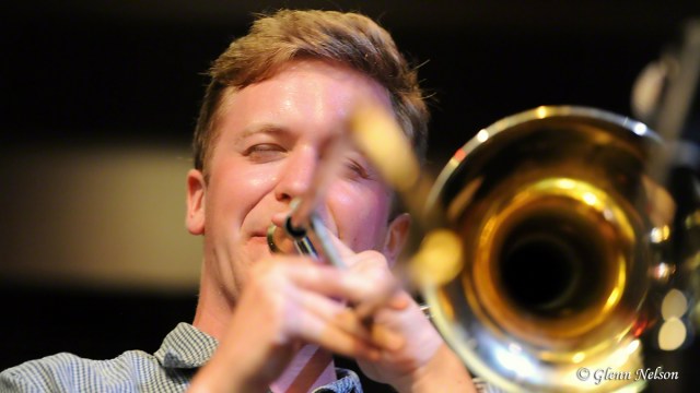 Andy Clausen on trombone at the Royal Room in Columbia City.