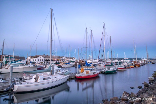 The marina in Port Townsend, Wash., at sunset.